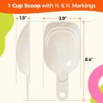 Dog Food Scoop 1 Cup, One Cup Measuring Cup, Food-Grade Melamine Pet Food Scoop, Durable 1 Cup Scoop with Precise Markings, BPA-Free & Dishwasher Safe (White, 8oz) - Image 6