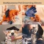 Pet Hair Remover Glove - Gentle Pet Grooming Glove Brush - Deshedding Glove - Massage Mitt with Enhanced Five Finger Design - Perfect for Dogs & Cats with Long & Short Fur - 1 Pack (Right-Hand), Blue - Image 7