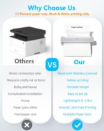 Inkless Portable Printer for Travel, Wireless Thermal Printer Support 8.5 x 11 Inch US Letter A4 B5, Bluetooth Mobile Printers with iOS, Android, Laptop for Home Use, Car, Office, School, Grey - Image 3