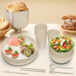 Wheat Straw Dinnerware Sets -DAPIPIK 42 Piece Unbreakable Dinnerware Sets for 6, Kitchen Plates and Bowls Set, Lightweight Camping Plates Cups and Bowls Set.Dishwasher Microwave Safe Dinnerware - Image 6