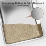 Extra Large Enclosed Stainless Steel Cat Litter Box with Lid - XXXL Giant Metal Enclosed High Sides Litter Boxes for Multi-Cat Households and Overweight Cats - Black - Image 9