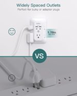 2 Pack Surge Protector Outlet Extender - Addtam 5-Outlet Splitter with 4 USB Wall Charger(2 USB-C Ports), Multi Plug Outlet Power Strip for Home, Dorm Room Essentials - Image 7