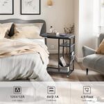 Colima C Shaped End Table with Charging Station (Black, Extra Large) - Image 5