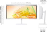 Samsung 34” ViewFinity (S65TC) Series Ultra-WQHD 1000R Curved Computer Monitor, HDR10, 100Hz, AMD FreeSync, Thunderbolt 4, Height Adjustable Stand, Built-in Speakers, Eye Care, LS34C650TANXGO, 2024 - Image 4