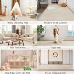 Baby Play Mat for Floor Tummy Time Mat Nursery Rug Muscle Mat Area Rug Playroom Rug Tatami Mat 6'7"x6'7" Memory Foam 1.3" Thick Crawling Mat for Babies,Toddlers, Infants, Kids,Floor Mat(Beige) - Image 4