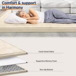 Baby Play Mat for Floor Tummy Time Mat Nursery Rug Muscle Mat Area Rug Playroom Rug Tatami Mat 6'7"x6'7" Memory Foam 1.3" Thick Crawling Mat for Babies,Toddlers, Infants, Kids,Floor Mat(Beige) - Image 7