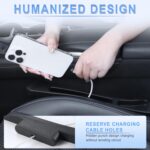 GaRhomxy 2PCS Car Seat Gap Filler Organizer, Universal Fit Gap Stopper for Cars SUV Truck, Prevent Drop Between Seat & Console, Anti-Slip Foam with Storage Pockets, Car Interior Accessories (Black) - Image 5