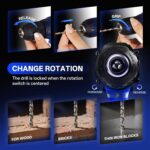 COMOWARE 120 Pcs Home Tool Kit with 20V Power Drill, Li-ion Battery & Charger - 25+1 Clutch Tool Set for Home, Garden & Office Repair - Blue Case - Image 5