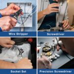 COMOWARE 120 Pcs Home Tool Kit with 20V Power Drill, Li-ion Battery & Charger - 25+1 Clutch Tool Set for Home, Garden & Office Repair - Blue Case - Image 8