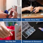 COMOWARE 120 Pcs Home Tool Kit with 20V Power Drill, Li-ion Battery & Charger - 25+1 Clutch Tool Set for Home, Garden & Office Repair - Blue Case - Image 9