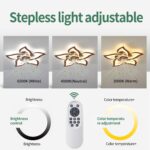 Modern Ceiling Fan with Lights, Flush Mount Ceiling Fan with Remote, Low Profile Ceiling Fan with 3 Light Color 6 Speeds, bladeless Ceiling Fans for Kitchen Bedroom (Malnutcolor) - Image 5