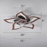 Modern Ceiling Fan with Lights, Flush Mount Ceiling Fan with Remote, Low Profile Ceiling Fan with 3 Light Color 6 Speeds, bladeless Ceiling Fans for Kitchen Bedroom (Malnutcolor) - Image 6