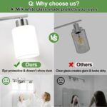 Brushed Nickel Bathroom Light Fixtures with Milk Glass Shades, Eye-Friendly 3 Light Vanity Lights for Bathroom, Vanity Lights with E26 Socket (Bulbs Not Included), for Mirror, Bedroom, Hallway - Image 6