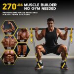 Pilates Equipment, Portable Pilates Bar Kit with Resistance Bands, Professional Adjustable Heavy Duty Squat Workout Equipment for Men, Home Gym Muscle Strength Training, Full Body Exercise - Image 3