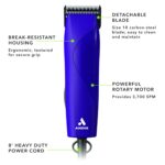 Andis 24820 EasyClip Professional-Animal 7-Piece Detachable Ceramic Blade Clipper Kit, Frustration Free Packaging, Corded Electric, Purple - Image 6