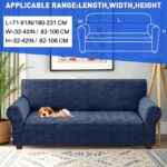 YEMYHOM 1 Piece Stretch Couch Covers for 3 Cushion Couch, Jacquard Sofa Cover with Non-Slip Elastic Bottom, Thickened Slipcover Furniture Protector for Dogs Pets (Large, Navy） - Image 3