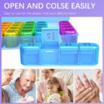 Odaro Weekly Pill Organizer 4 Times a Day, Daily Pill Box 7 Day, Large Travel Pill Case with 28 Compartment to Hold Medicine, Vitamin and Supplement - Blue Case - Image 3
