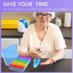 Odaro Weekly Pill Organizer 4 Times a Day, Daily Pill Box 7 Day, Large Travel Pill Case with 28 Compartment to Hold Medicine, Vitamin and Supplement - Blue Case - Image 9