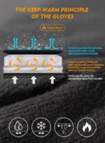 TRENDOUX Winter Gloves for Men Warm: 3M Thinsulate -20℉ Windproof Waterproof Ski Women Glove with Touchscreen Thermal Lining Anti-Slip for Work Cycling Motorcycle Snowboarding - Image 4