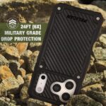 Pelican Shield iPhone 17 Pro Case [Compatible with MagSafe] Rugged Phone Case w/ 24ft Military-Grade Drop Protection - Heavy Duty Phone Cover w/Belt Clip Holster for iPhone 17 Pro - Carbon - Image 7