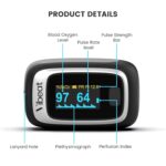Bluetooth Fingertip Pulse Oximeter, Vibeat SPO2 Monitor with Vihealth APP, Portable Finger Oxygen Sensor with Pulse Rate, Batteries and Lanyard Included, Black - Image 4