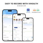 Bluetooth Fingertip Pulse Oximeter, Vibeat SPO2 Monitor with Vihealth APP, Portable Finger Oxygen Sensor with Pulse Rate, Batteries and Lanyard Included, Black - Image 6