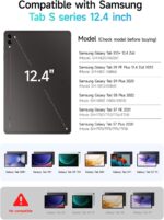 HOU Keyboard for Samsung Galaxy Tab S10+ Plus/S9+ Plus/S9 FE+ Plus/S8+ Plus/S7+ Plus/S7 FE 12.4" with Magnetic Case,Floating Cantilever,Multi-Function Trackpad,7 Colors Backlit,S Pen Holder,Black - Image 3