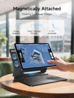 HOU Keyboard for Samsung Galaxy Tab S10+ Plus/S9+ Plus/S9 FE+ Plus/S8+ Plus/S7+ Plus/S7 FE 12.4" with Magnetic Case,Floating Cantilever,Multi-Function Trackpad,7 Colors Backlit,S Pen Holder,Black - Image 5