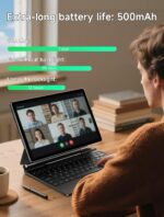 HOU Keyboard for Samsung Galaxy Tab S10+ Plus/S9+ Plus/S9 FE+ Plus/S8+ Plus/S7+ Plus/S7 FE 12.4" with Magnetic Case,Floating Cantilever,Multi-Function Trackpad,7 Colors Backlit,S Pen Holder,Black - Image 8