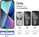 NEW'C 3x Privacy for iPhone 13 Screen Protector (6.1 inches)+ 3x Camera Lens Protector, Sensor Protection, Case Friendly Tempered Glass Film + Dust Plug- Enhanced Privacy Angle of 28 Degrees - Image 3