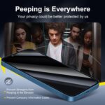 NEW'C 3x Privacy for iPhone 13 Screen Protector (6.1 inches)+ 3x Camera Lens Protector, Sensor Protection, Case Friendly Tempered Glass Film + Dust Plug- Enhanced Privacy Angle of 28 Degrees - Image 5