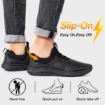 Non Slip Work Shoes for Mens Slip On Sneakers Waterproof Chef Kitchen Shoe Comfortable Slip Resistant Restaurant Footwear Hombre Zapatos de Trabajo, Black - Image 3