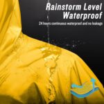 Mens Long Hooded Safety Rain Jacket Waterproof Emergency Raincoat Poncho - Image 5