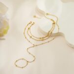 Hand Chain Bracelets for Women - 14K Real Gold Plated Dainty Stackable Paperclip Link Bracelets Hand Chain Bracelet Ring Gold Bracelets for Women Trendy - Image 8