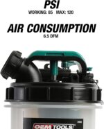 OEMTOOLS 24938 Pneumatic/Manual Fluid Extractor, 2.5 Gallon (9.5L) Oil Extractor Pump, for Coolant, Transmission, and Power Steering Fluid, 2 Dipstick Adapters, 5ft Hose - Image 7
