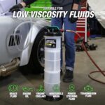 OEMTOOLS 24938 Pneumatic/Manual Fluid Extractor, 2.5 Gallon (9.5L) Oil Extractor Pump, for Coolant, Transmission, and Power Steering Fluid, 2 Dipstick Adapters, 5ft Hose - Image 8