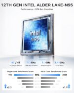 KAMRUI GK3Plus Mini PC, 16GB RAM 512GB M.2 SSD Mini Computers,12th Alder Lake N95 (up to 3.4GHz) Micro PC, 2.5''SSD, Gigabit Ethernet,4K UHD,Three Screen Display, WiFi,BT,VESA/Home/Business Small pc - Image 3