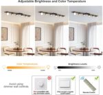 Garwarm Modern Ceiling Light Track Lighting Fixtures, 48.4 Inch Dimmable LED Kitchen Ceiling Light Fixture with Remote 6-Light Black LED Chandelier for Bedroom Dining Room - Image 3