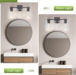 Espird Matte Black Bathroom Vanity Light, 3-Light Vanity Lighting fixtures Over Mirror, Square Design & UL Certification, Wall Sconces with Clear Glass Shades, E26 Socket (Bulbs Not Included) - Image 5