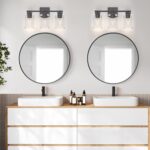 Espird Matte Black Bathroom Vanity Light, 3-Light Vanity Lighting fixtures Over Mirror, Square Design & UL Certification, Wall Sconces with Clear Glass Shades, E26 Socket (Bulbs Not Included) - Image 6
