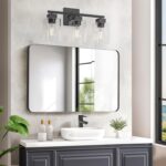 Espird Matte Black Bathroom Vanity Light, 3-Light Vanity Lighting fixtures Over Mirror, Square Design & UL Certification, Wall Sconces with Clear Glass Shades, E26 Socket (Bulbs Not Included) - Image 7