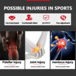 Knee Brace for Women Men Adjustable Support with Cushioned Silicone Pad Anatomical Cut Design for Men Women Athletic Training Patellar Tendon Support (Black) - Image 7