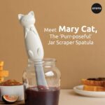 OTOTO Jar Scraper Spatula - Silicone Scraper, Cute Kitchen Accessories, Unique Fun Cooking Kitchen Gadgets for Foodies - BPA-free & 100% Food Safe (Mary Cat) - Image 3