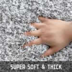 Yimobra Bathroom Rugs Non Slip Washable 24x17, Ultra Soft and Water Absorbent Bath Mats, Plush Fluffy Shower Mat Outside, Microfiber Thick Matts for Bathroom Floor/Sink, Light Gray and White - Image 5