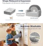 little dove 2-in-1 Kids Couch, Extra Wide Soft Toddler Couch Fold Out, Convertible Kids Sofa to Lounger, Comfy Toddler Chair, Kid Furniture for Playroom, Ideal Gifts for Boys & Girls, Gray - Image 9