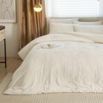 Super Fluffy Queen Size Comforter Set, Hotel Quality Jacquard Down Alternative Comforter & 2 Pillow Shams, 3 Pieces Bedding Set Cozy Lightweight Queen Size All-Season Comforter Set, Beige Texture - Image 6