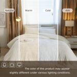 Super Fluffy Queen Size Comforter Set, Hotel Quality Jacquard Down Alternative Comforter & 2 Pillow Shams, 3 Pieces Bedding Set Cozy Lightweight Queen Size All-Season Comforter Set, Beige Texture - Image 7