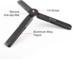PULUZ Mini Tripod | Desktop Tabletop Stand Compact Tripod for DJI Osmo Pocket 3 / Insta360 X4, Gimbal Handle Grip Stabilizer, Quick Fold Handle/Selfie Stick with 1/4 Inch Screw - Image 4