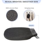 Korean Exfoliating Mitt for Remove Dead Skin. 2 Pack 100% Viscose Kessa Deep Exfoliating Gloves for Body Scrub, Keratosis Pilaris and Self Tanning Removal. Easily Smooth Skin Surface. - Image 4