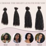 Originea Micro Locs Extesnions Human Hair 0.1cm Thickness Sisterlocks Curly Tips, Full Handmade Interlocking Permanent Soft Dreadlock Extensions Natural Looking Locs(1B# 0.1cm, 8 Inch 200 Strands) - Image 8